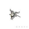 316L SURGICAL STEEL THREADLESS PUSH IN CZ GOAT TOP PART (ONLY)